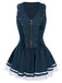 Blue 1950s V-Neck Sailor Cosplay Costumes