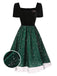 [Pre-Sale] Black & Green 1950s Stars Mesh Velvet Dress