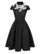 [Pre-Sale] Black 1950s Stand Collar Buterfly Mesh Dress