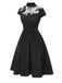 [Pre-Sale] Black 1950s Stand Collar Buterfly Mesh Dress