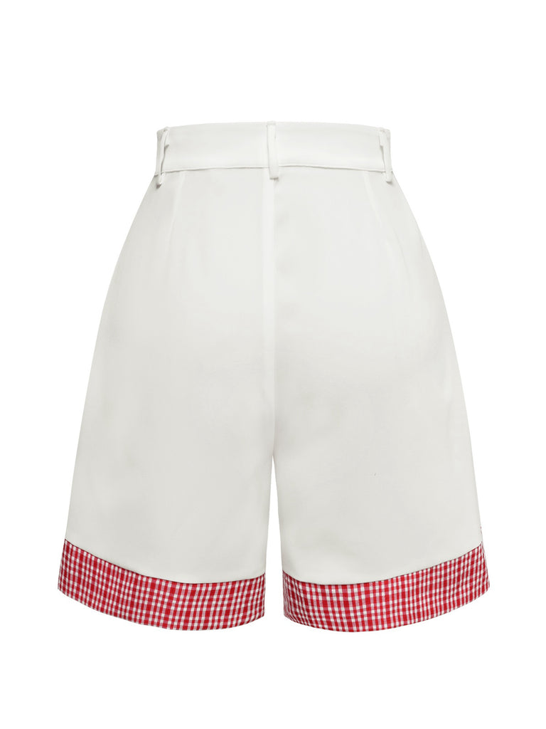 [Pre-Sale] Red&White 1930s Plaid Pleated Shorts