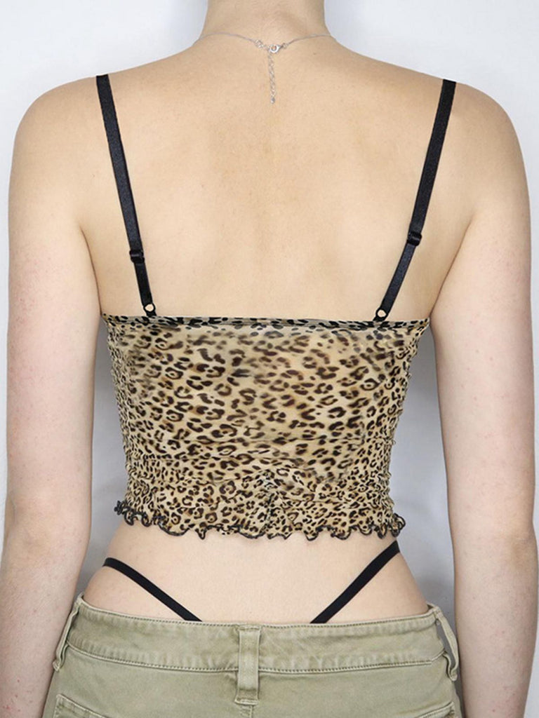 1980s Leopard Bow Crop Camisole