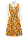 [Pre-Sale] Orange 1960s Peter Pan Collar Floral Dress