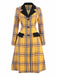 [Pre-Sale] Yellow 1940s Lapel Pocket Plaids Coat