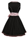 2PCS Black 1950s Oktoberfest Dress With Embroidered Apron