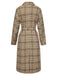 [Pre-Sale] Khaki 1940s Glen Check Belted Lapel Coat