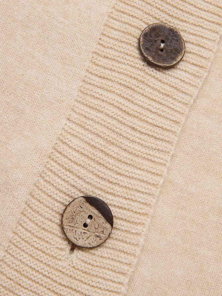 1940s Solid Knit Hooded Cardigan