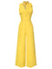 [Pre-Sale] Yellow 1960s Polka Dot Deep V-Neck Bow Jumpsuit