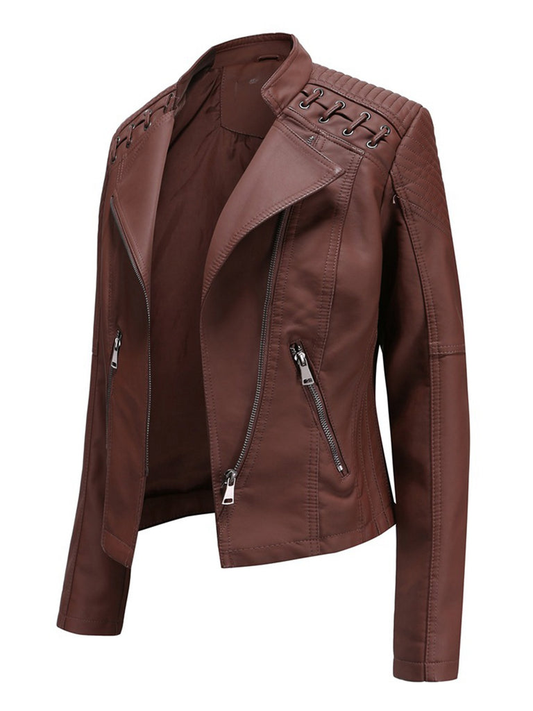 1960s Solid Faux Leather Motorcycle Jacket