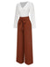 2PCS 1930s V-Neck Top & Wide Leg Lounge Pants