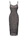 Black 1960s Sequined Spaghetti Straps Dress