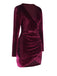 Wine Red 1960s Solid V-Neck Wrap Dress