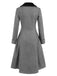 [Pre-Sale] Grey 1940s Herringbone Removable Fur Collar Coat