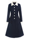 [Pre-Sale] Blue 1950s Lapel Pleated Button Coat