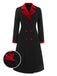 [Pre-Sale] Black&Red 1940s Lapel A-line Coat