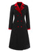 [Pre-Sale] Black&Red 1940s Lapel A-line Coat