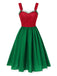 Red & Green 1950s Christmas Polka Dots Dress