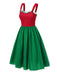 Red & Green 1950s Christmas Polka Dots Dress