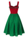 Red & Green 1950s Christmas Polka Dots Dress