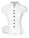 White 1930s Dots Pleated Hem Smocked Blouse