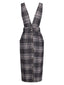 Grey 1960s Button Plaid Pinafore Dress