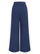 Dark Blue 1940s Double Breasted Wide Leg Pants