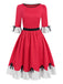 [Pre-Sale] Red 1950s Polka Dots Patchwork Bow Dress