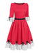 [Pre-Sale] Red 1950s Polka Dots Patchwork Bow Dress