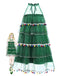 Green 1960s Pom-Pom Christmas Tree Dress