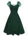 [Pre-Sale] Green 1950s Raglan Sleeve Tie-Back Dress