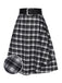 [Pre-Sale] Grey 1940s Plaid Irregular Ruffle Skirt