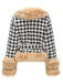 Apricot 1950s Houndstooth Faux Fur Coat