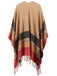 1950s Cozy Windproof Striped Tassel Poncho Coat