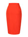 [Pre-Sale] Orange Red 1960s Button Solid Skirt