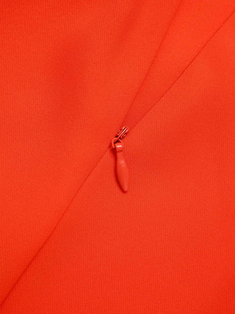 [Pre-Sale] Orange Red 1960s Button Solid Skirt