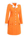 [Pre-Sale] Orange 1960s Patchwork Buttoned Lapel Dress