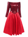 [Pre-Sale] Deep Red 1950s Off-Shoulder Sequined Dress