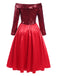 [Pre-Sale] Deep Red 1950s Off-Shoulder Sequined Dress