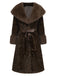 Brown 1950s Faux Fur Leopard Coat