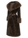 Brown 1950s Faux Fur Leopard Coat