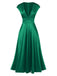 1930s Solid Deep V-Neck Satin Dress