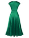 1930s Solid Deep V-Neck Satin Dress