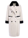 White & Black 1950s Contrast Faux Fur Coat