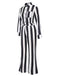 Black&White 1970s Lapel Striped Contrast Color Suit