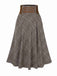 Brown 1940s Lace-Up Glen Plaid Skirt