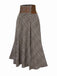 Brown 1940s Lace-Up Glen Plaid Skirt