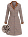 [Pre-Sale] Brown 1940s Glen Check Lapel Button Dress