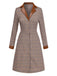 [Pre-Sale] Brown 1940s Glen Check Lapel Button Dress