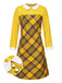 [Pre-Sale] Yellow 1960s Plaid Peter Pan Collar Dress