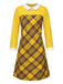 [Pre-Sale] Yellow 1960s Plaid Peter Pan Collar Dress